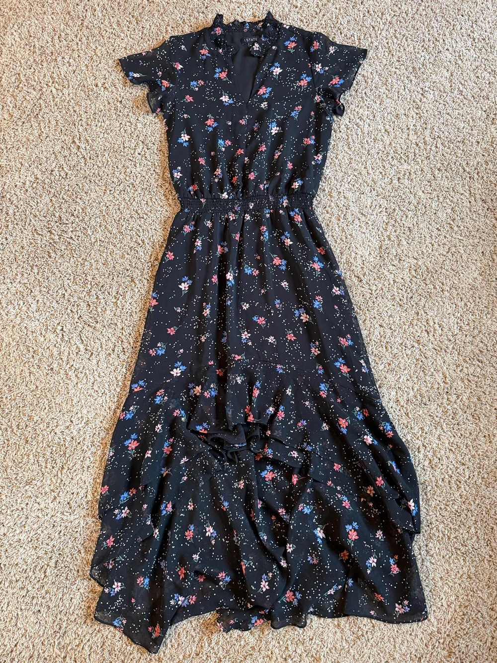 1. State wildflower high low ruffle dress